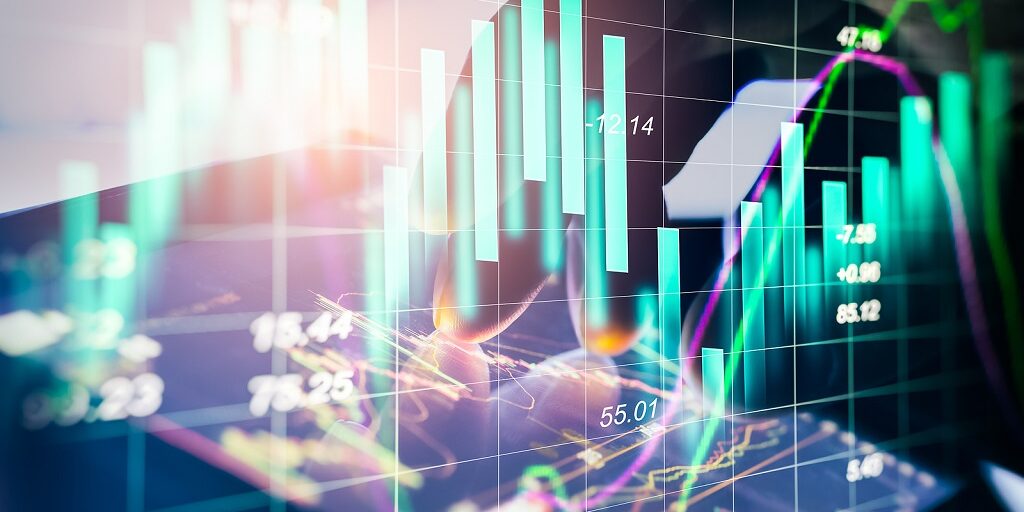 Stock Market Or Forex Trading Graph And Candlestick Chart Suitab