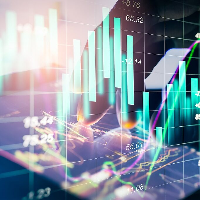 Stock Market Or Forex Trading Graph And Candlestick Chart Suitab